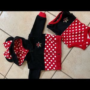 Minnie Mouse Hoodie and Onesie Newborn-6m